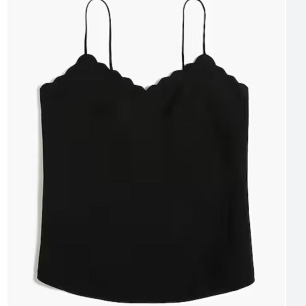 ✨✨🖤J‎ Crew Factory Scalloped Top - Classic Black (NEW WITH TAG)✨✨🖤